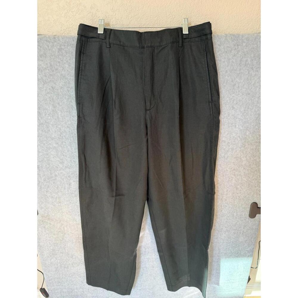 MADEWELL High-Rise Barrel-Leg Pants True Black Flap Pockets Twill Size 10 NWT